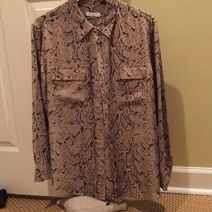 EQUIPMENT snake skin silk blouse